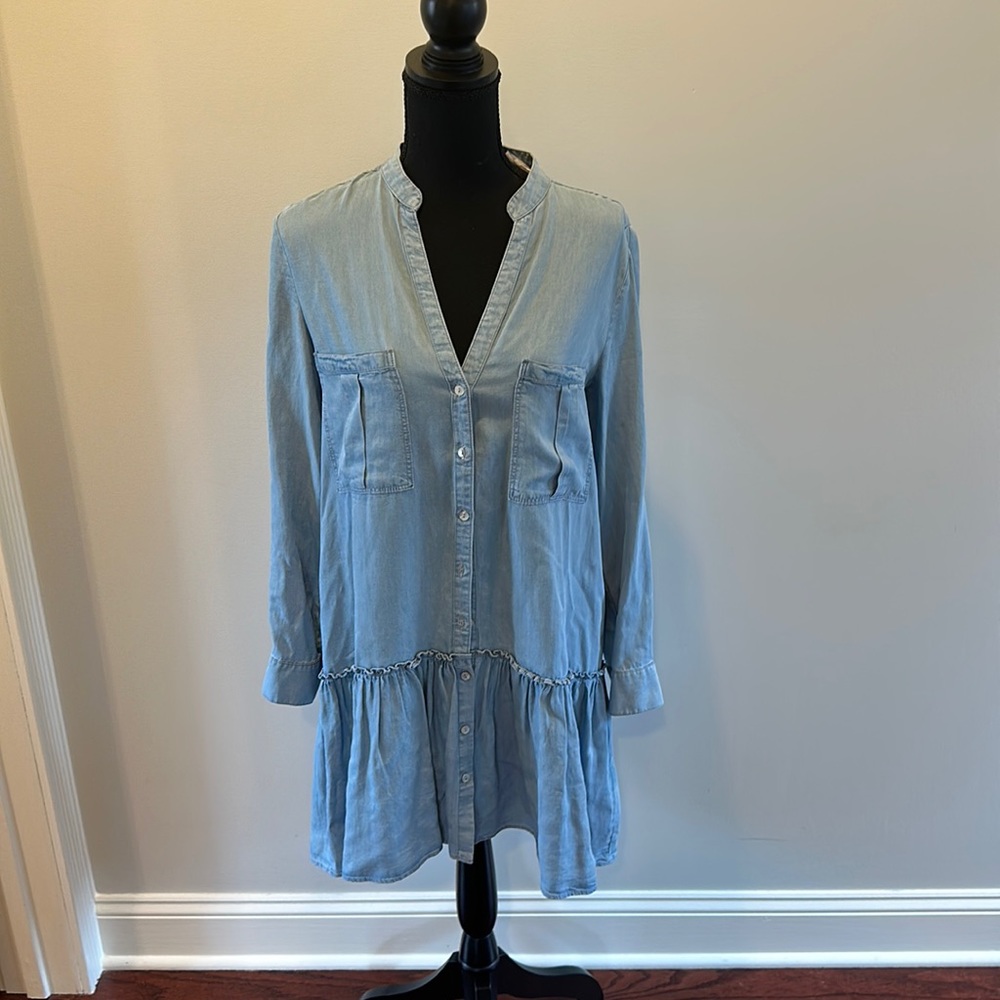 Zara Chambray Dress Size Medium